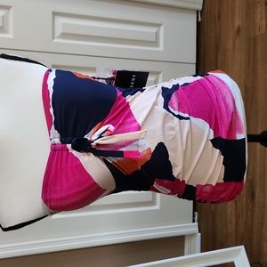 DYNK, NWT,  Women's Swimsuit 🩱 Top, Size Large,  Pink, Navy